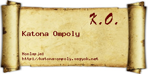Katona Ompoly névjegykártya